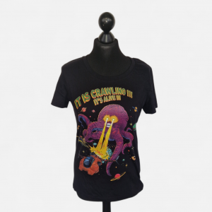 Fitted T-Shirt "Giant Kraken" aus Bio-Baumwolle, schwarz